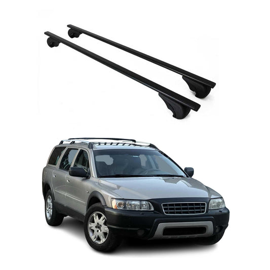 Portbagaj de plafon pentru Volvo XC70 mk2 2000-2007 75kg metal negru 2 buc