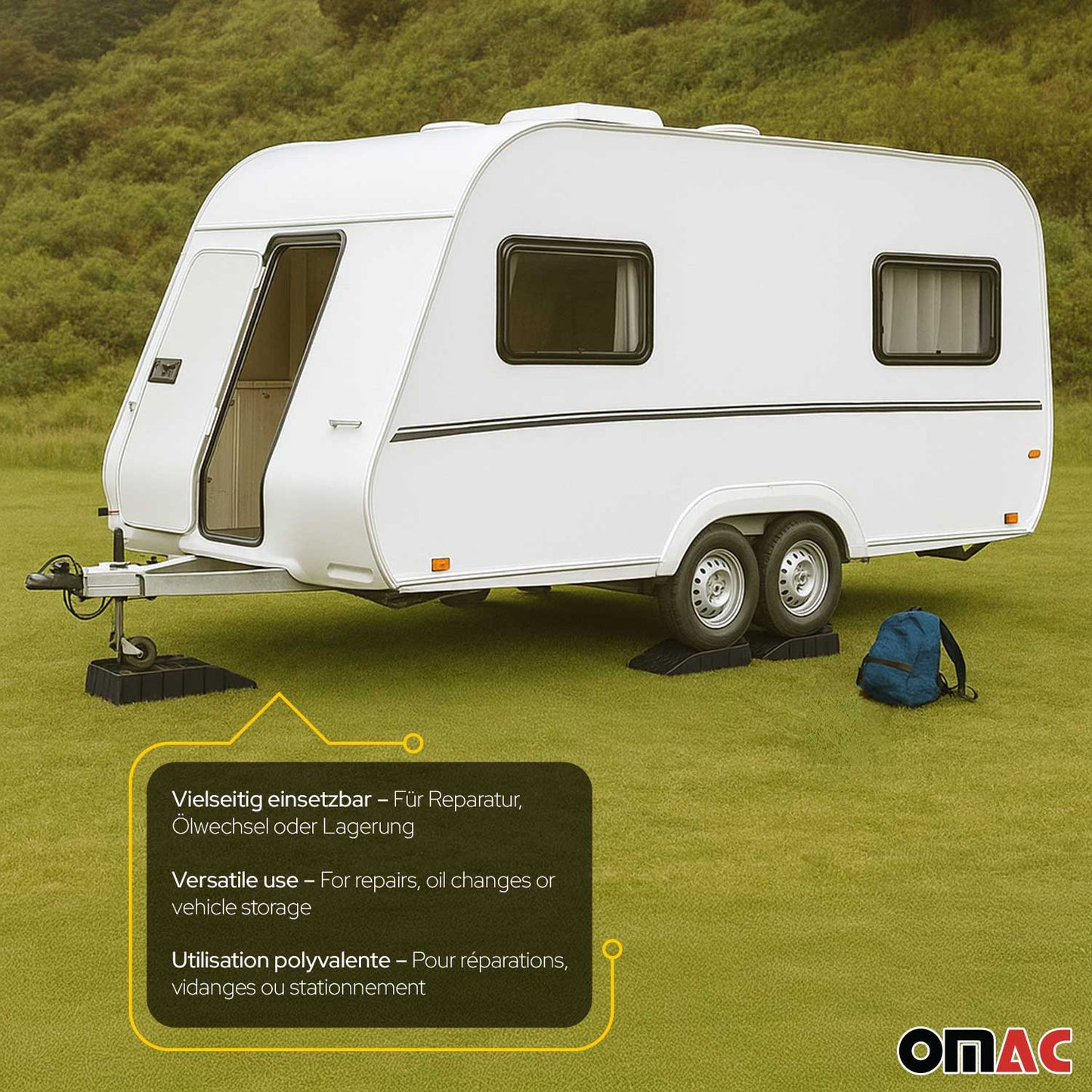 Auffahrrampe Auffahrkeile Stufenkeil für PKW Wohnwagen 5 tonne Autoreifen 2x