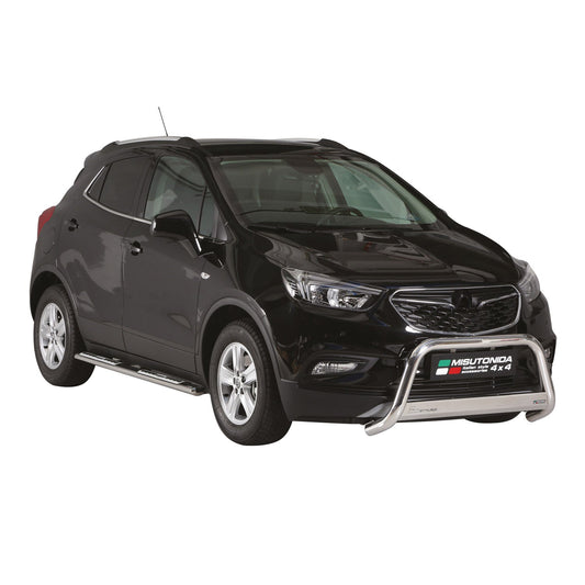 Bară de protecție/buton față pentru Opel Mokka X 2016-2019 ø63mm oțel argintiu protecție