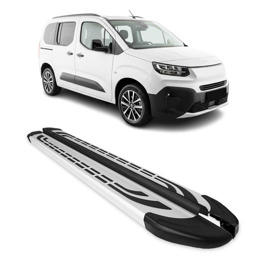 Praguri/praguri laterale pentru Fiat Doblo 2022-2025 L1 Silver set 2 piese