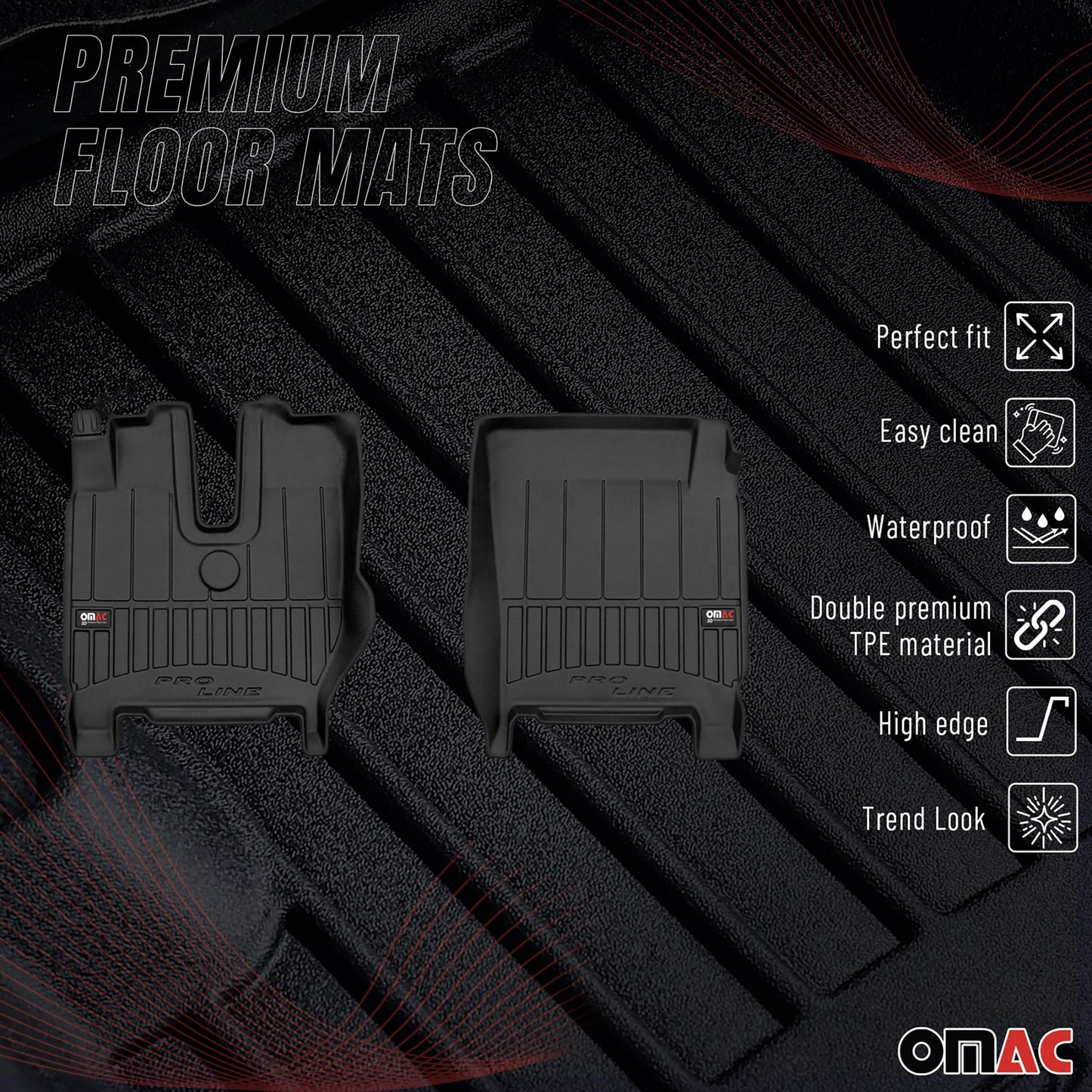 Covorașe auto Iveco S-Way 2019-2025 TPE Negru Set 2 piese