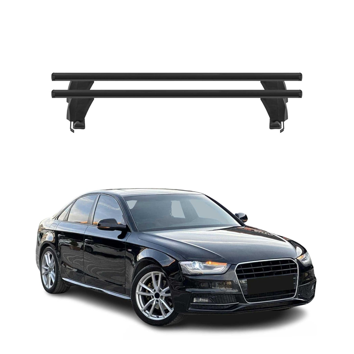Menabo Dachträger Grundtäger für Audi A4 B8 Limo 2012-2015 FL 50kg Alu Schwarz