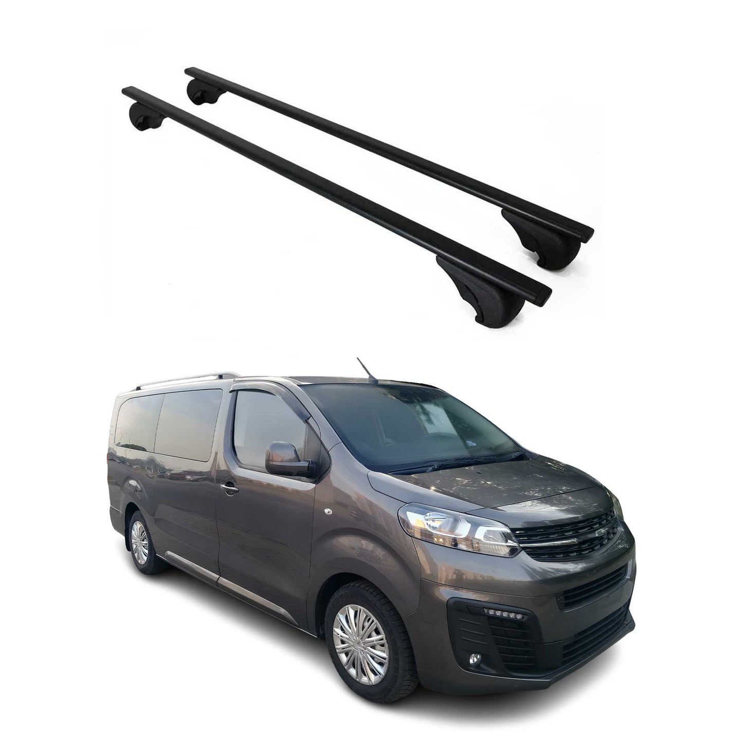 Portbagaj de plafon pentru Opel Vivaro C 2019-2025 75kg, negru metalic, 2 buc.