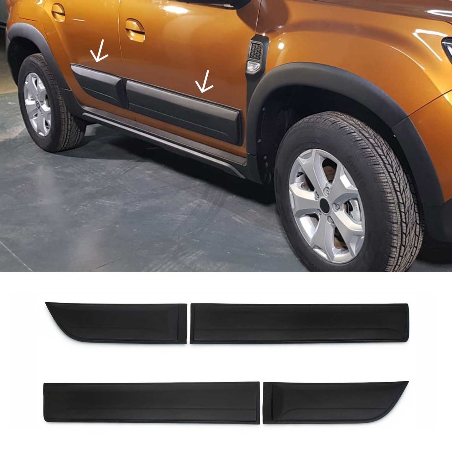Türschutzleisten Seitenschutz 4x für Dacia Duster 2018-2024 ABS Schwarz 4tlg