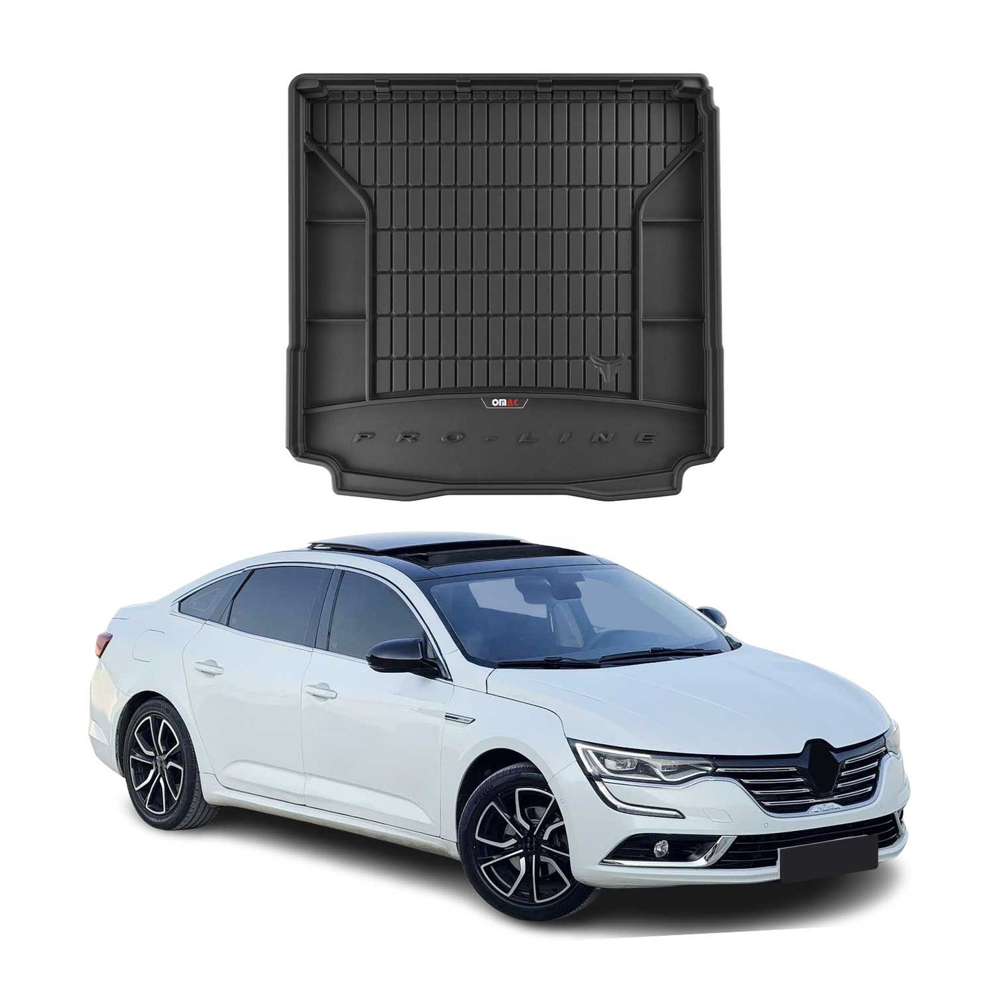 OMAC Gummi Kofferraumwanne für Renault Talisman Grandtour 2015-2025 TPE Schwarz