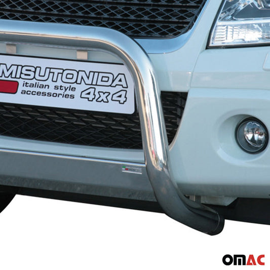 Bară de protecție/buton față pentru Suzuki Grand Vitara 2009-2011 ø63mm oțel argintiu