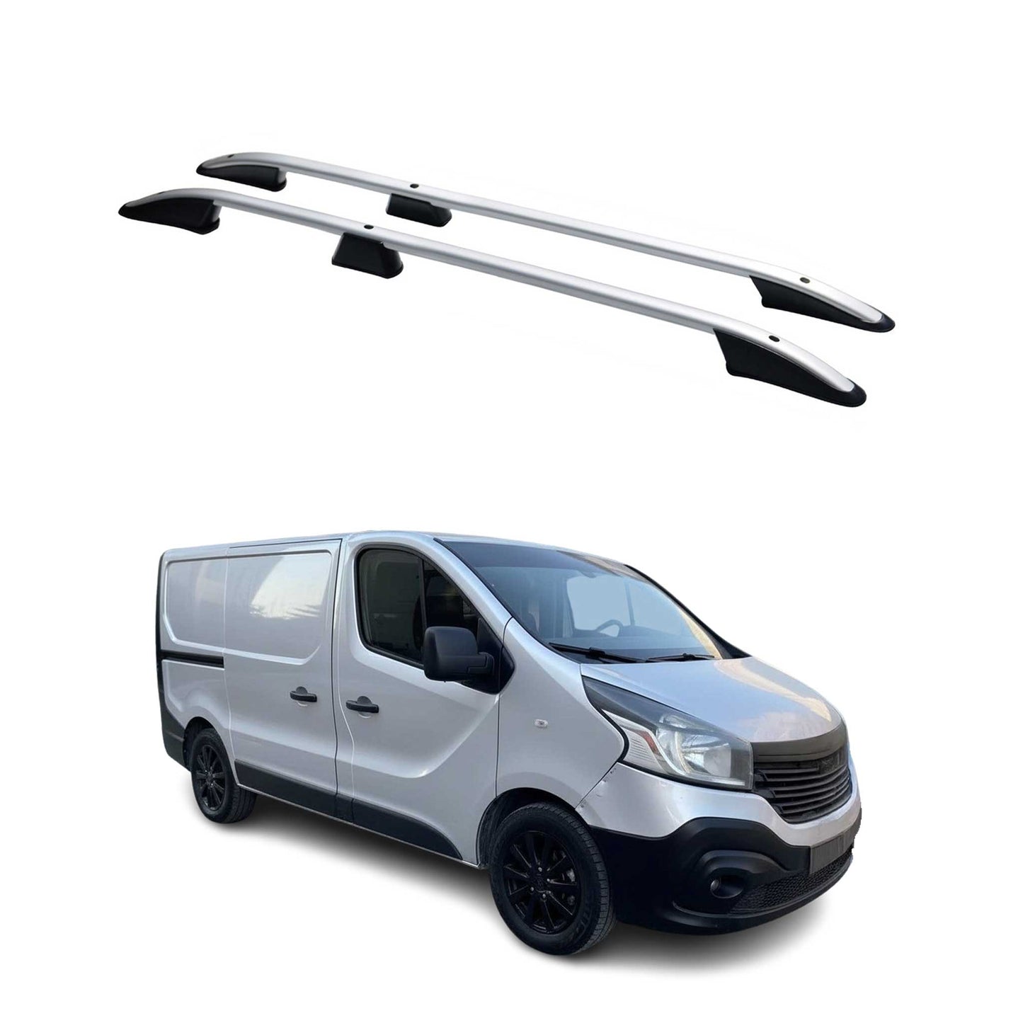 Dachreling Dachgepäckträger für Renault Trafic 2014-2024 Kurzer Alu Grau