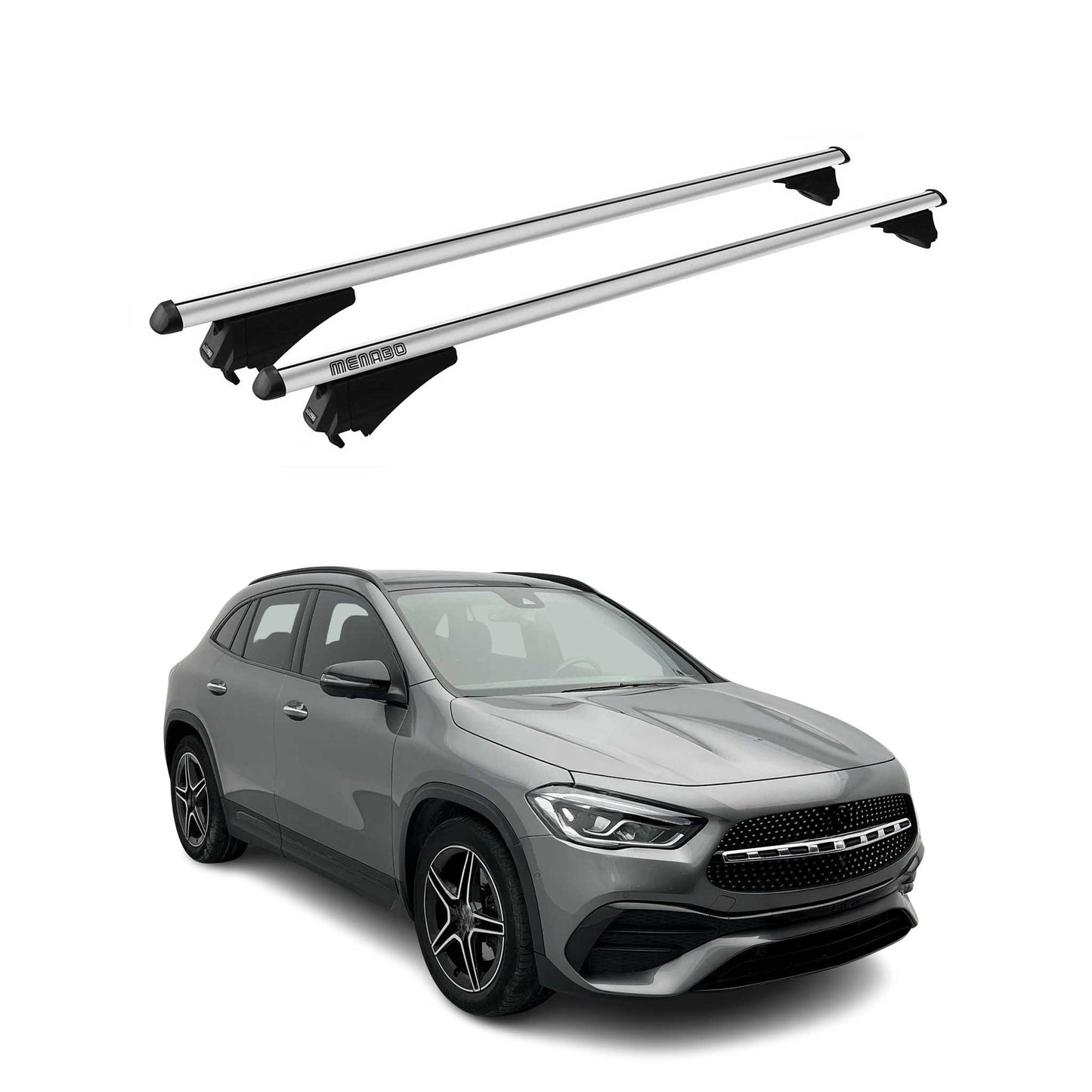 Menabo Dachträger Grundtäger für Mercedes GLA H247 2020-2025 75kg Alu Silber 2x