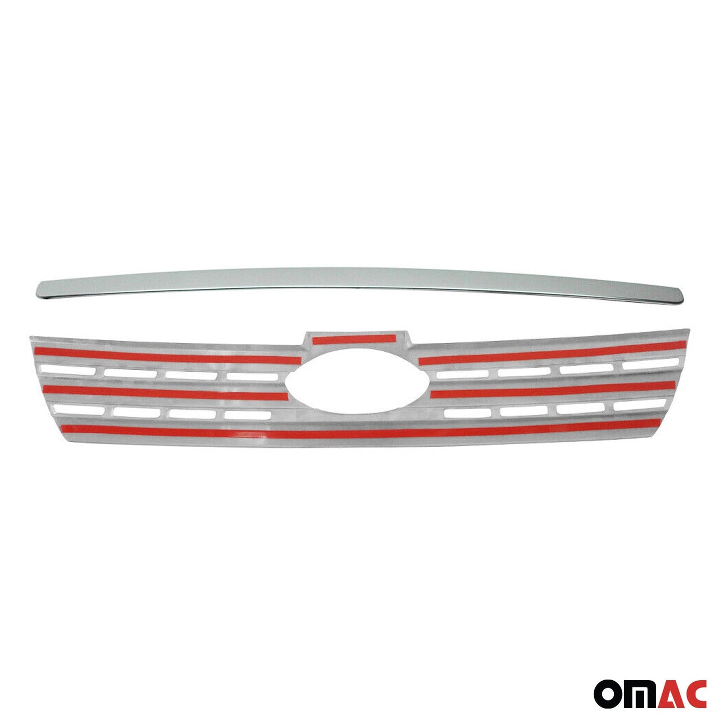 Benzi decorative grilă auto pentru Ford Connect 2009-2014, oțel inoxidabil, argintiu, 2x