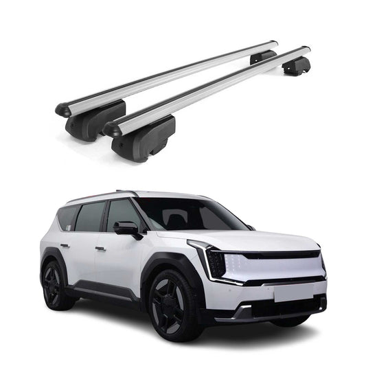 Dachträger Grundtäger für Kia EV9 2023-2025 75kg Aluminium Silber 2 tlg