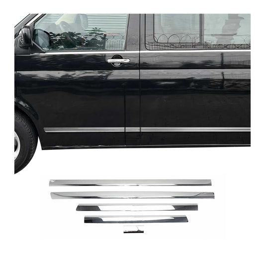 Ornamente laterale/protecții uși pentru VW Transporter T5 2003-2015 LHD Crom scurt 5x