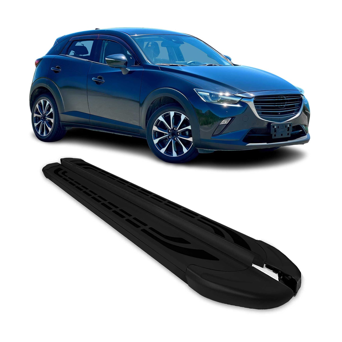 Trittbretter Seitenschweller Seitenbretter für Mazda CX-3 2015-2018 Alu Schwarz