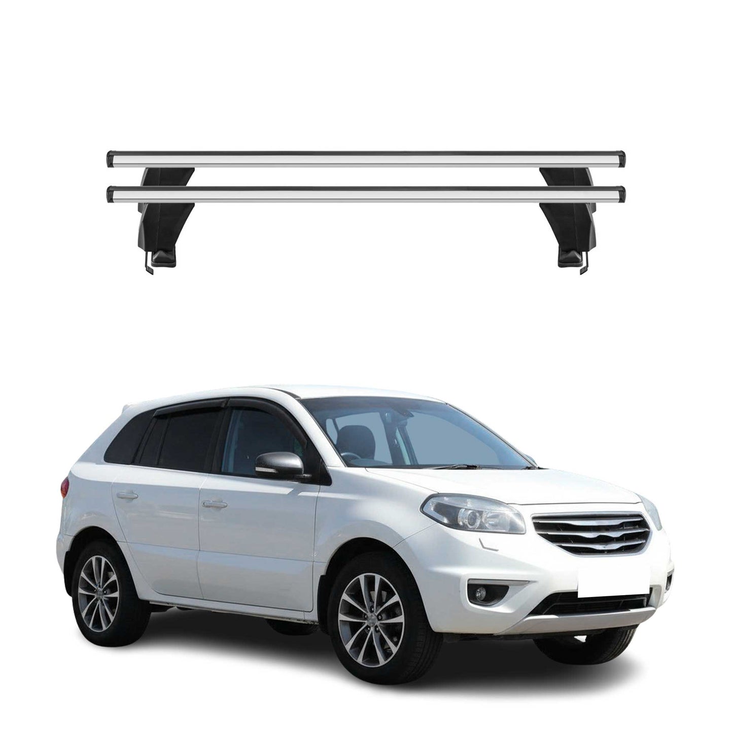 Menabo Dachträger Grundtäger für Renault Koleos mk1 2008-2016 50kg Alu Silber 2x