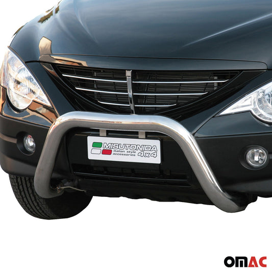 Frontbügel Frontschutzbügel für Ssangyong Actyon 2006-2012 ø76mm Stahl Silber