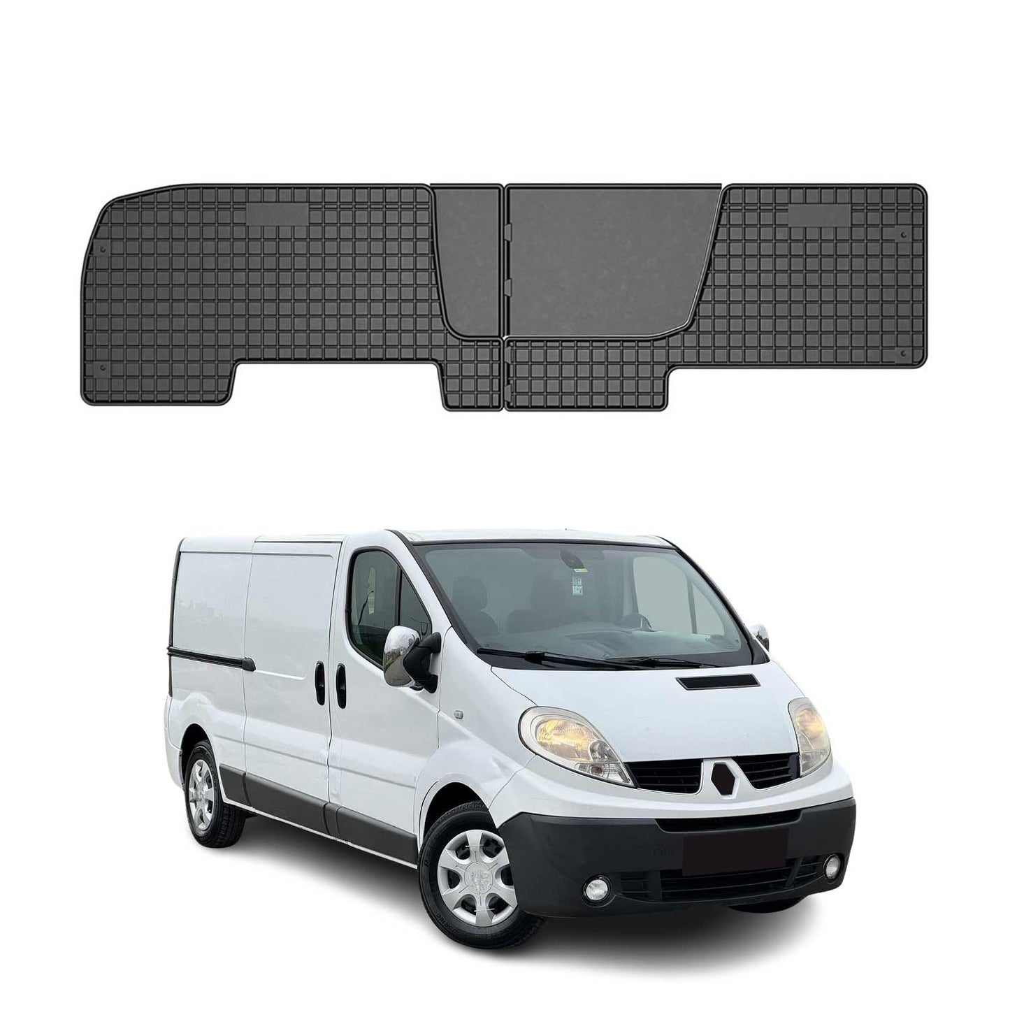 OMAC Gummi Fußmatten für Renault Trafic 2ND ROW 2001-2014 Automatten Schwarz 2x