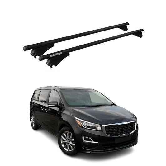 Menabo Dachträger Grundtäger für Kia Sedona 2014-2020 75kg Alu Schwarz 2 tlg