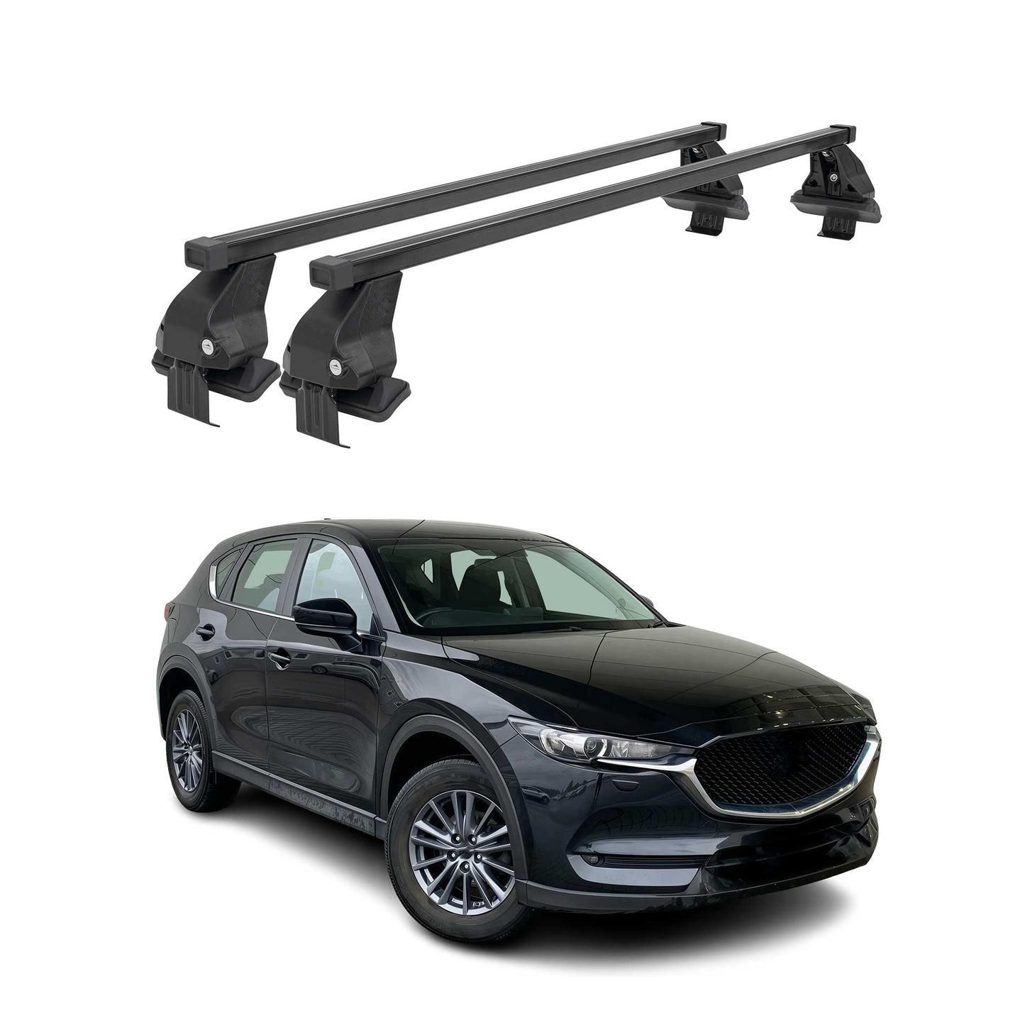 Menabo Dachträger Grundtäger für Mazda CX-5 2017-2025 50kg Stahl Schwarz 2 tlg
