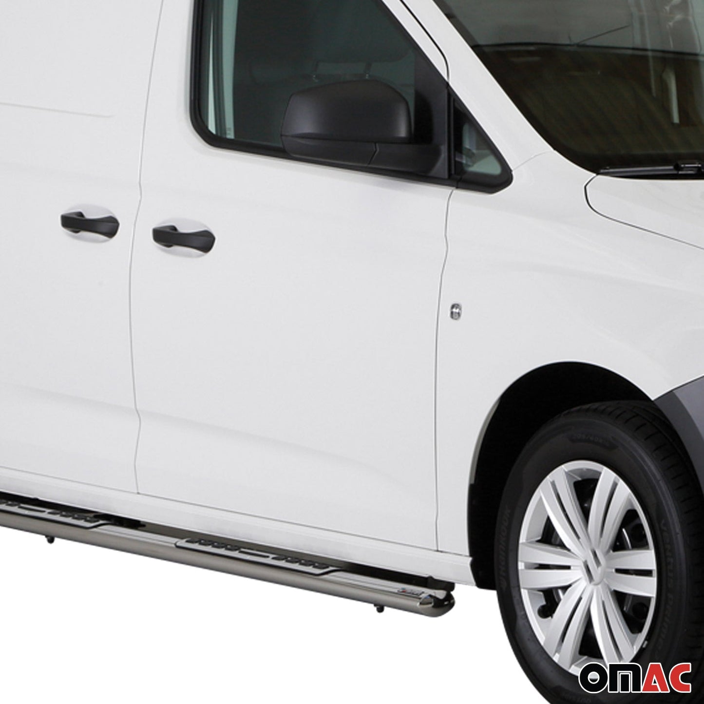 Edelstahl Seitenschweller Schwellerrohre für VW Caddy 2021-2025 Edelstahl Silber