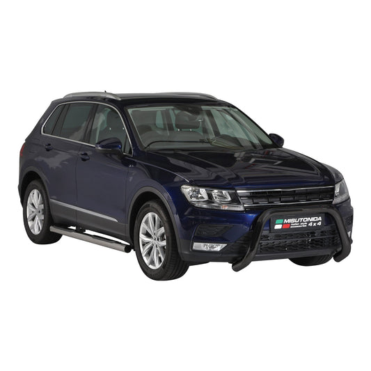 Bară de protecție/buton față pentru VW Tiguan Allspace 2016-2024 ø76mm oțel negru