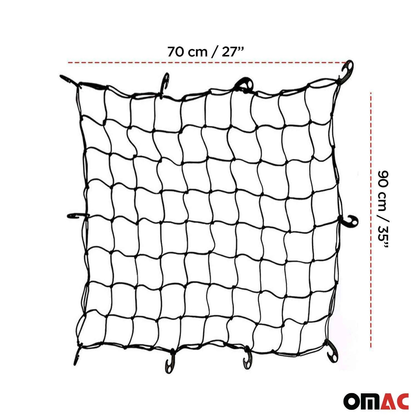 Transportnetz Ladungssicherungsnetz Gepäcknetz Kofferraumnetz Organizer 70x90cm