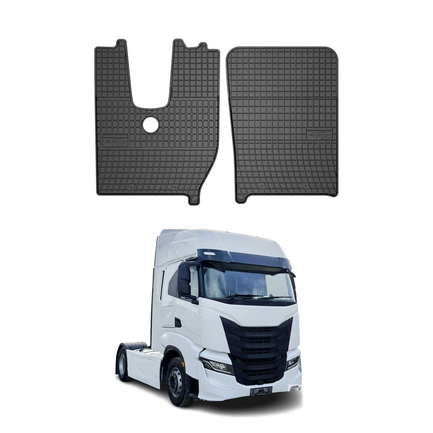 Covorașe de cauciuc Iveco S-Way 2019-2025, negru, set 2 piese