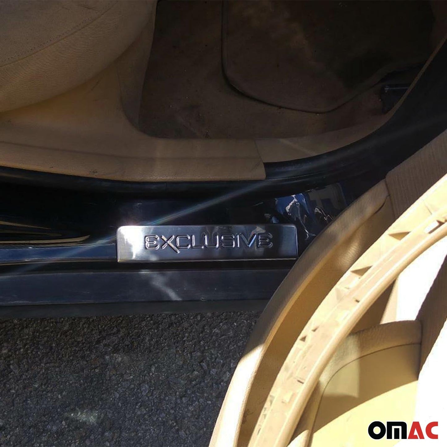 Ornamente prag exclusive pentru Audi A4, oțel inoxidabil, argintiu, set de 4 piese