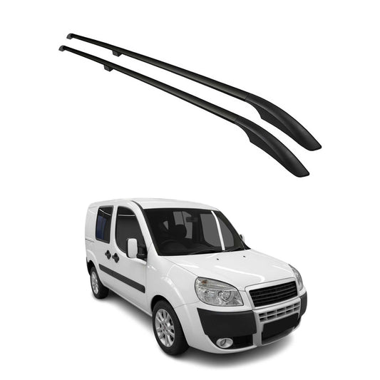 Dachreling Dachgepäckträger für Fiat Doblo 2000-2010 Kurzer RS Alu Schwarz
