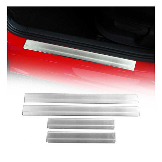 Ornamente prag ușă pentru VW Polo 1994-2001, oțel inoxidabil, argintiu, 4 bucăți