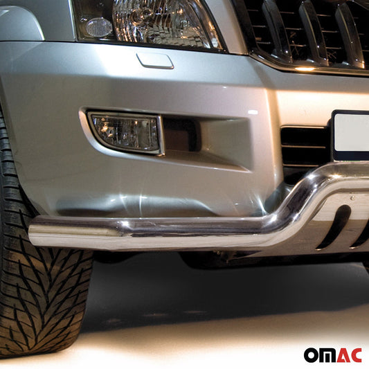 Frontbügelschutz Frontschutzbügel für Toyota Land Cruiser 120 2003-09 ABE Silber