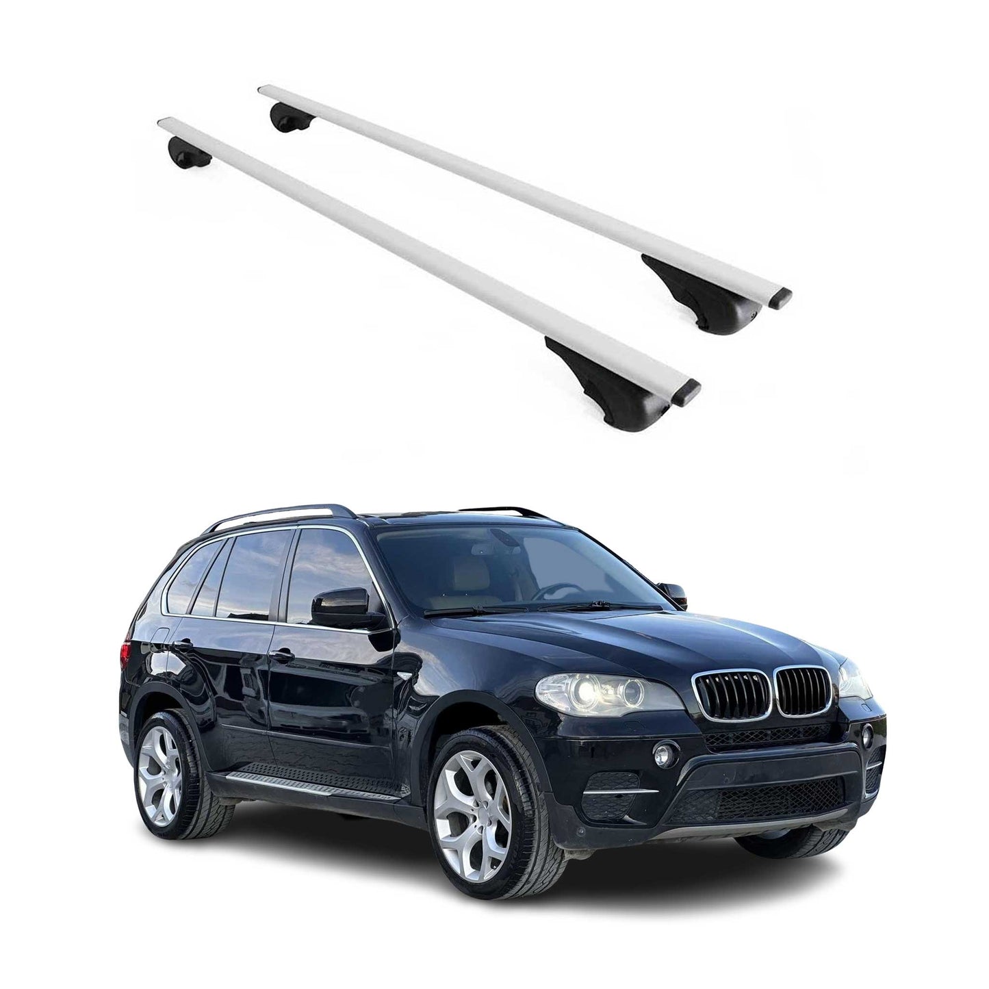 Dachträger Grundtäger für BMW X5 E70 2006-2013 75kg Metall Silber 2 tlg
