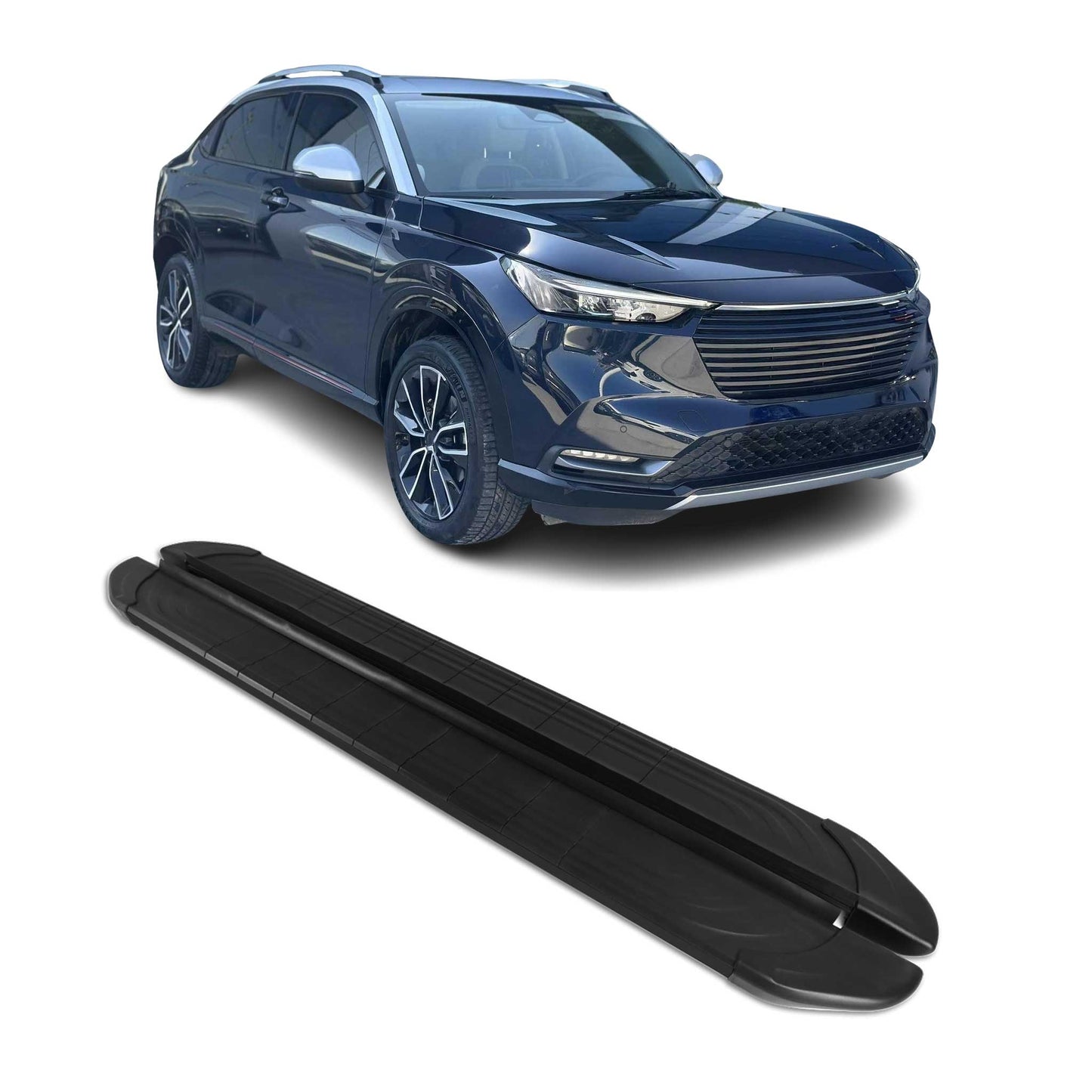 Listwy progowe/progi do Hondy HR-V 2021-2025, czarne aluminium, 2 sztuki