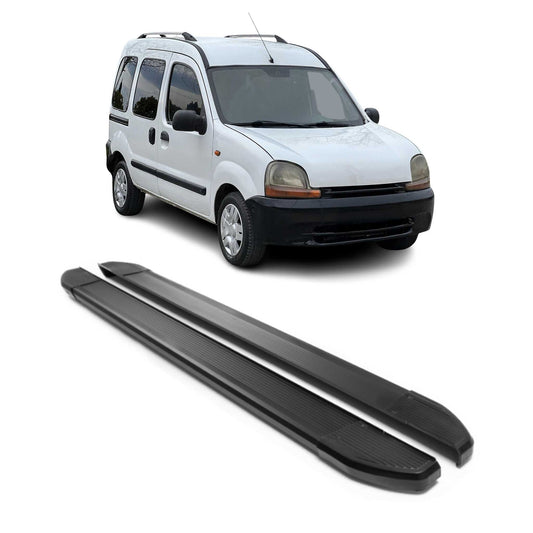 Praguri laterale/scarpe din aluminiu pentru Renault Kangoo 1999-2008, negre, set 2 piese