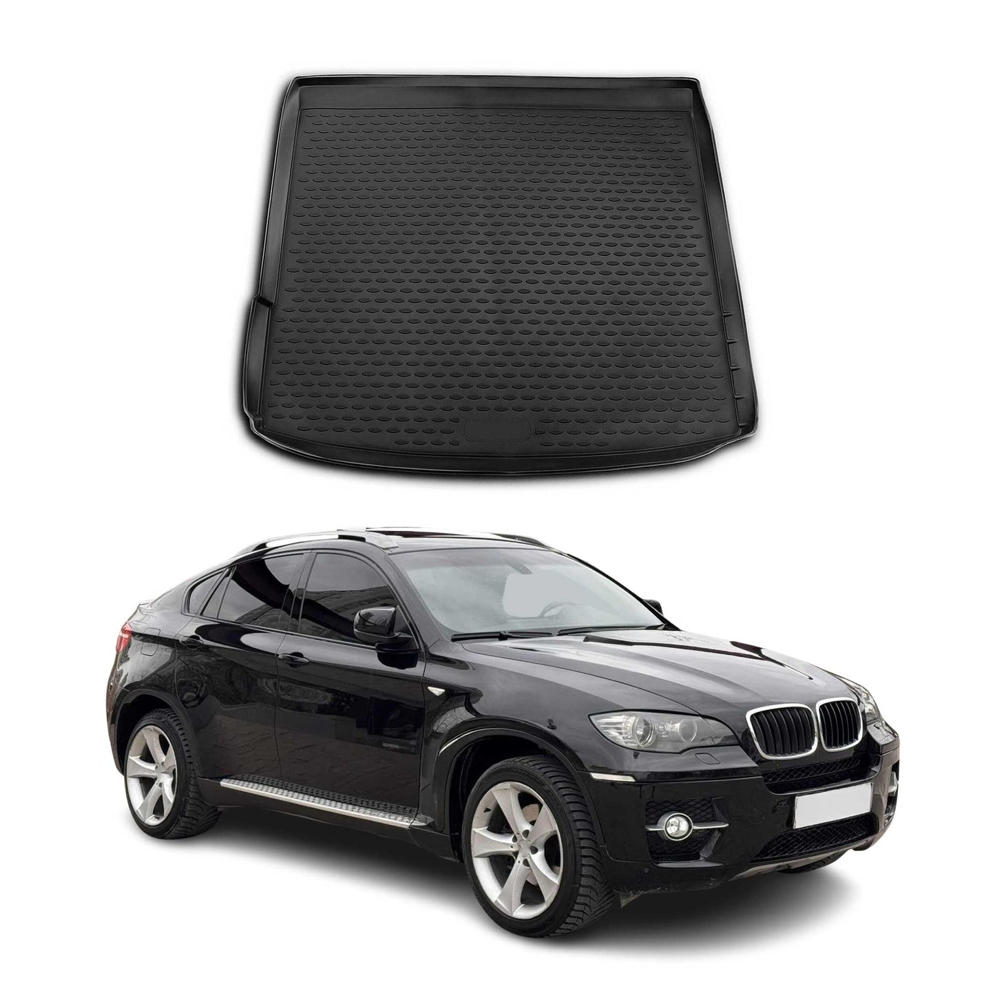 Covoraș portbagaj/tapițerie portbagaj pentru BMW X6 E71 E72 2007-2014, cauciuc TPE, negru