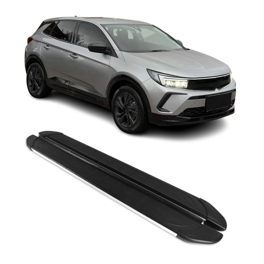 Praguri laterale Opel Grandland II 2024-2025, negru, argintiu, aluminiu