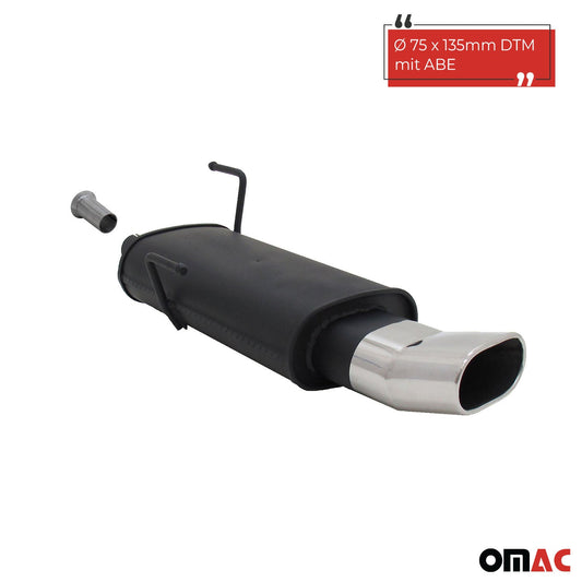 Novus Sportauspuff für Peugeot 206 135x75mm DTM Endschalldämpfer mit ABE