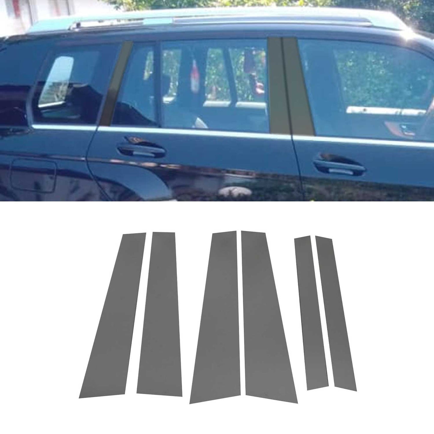 B-Säule Türsäulen Verkleidung für Mercedes GLK X204 2008-2015 Chrom Dunkel 6x