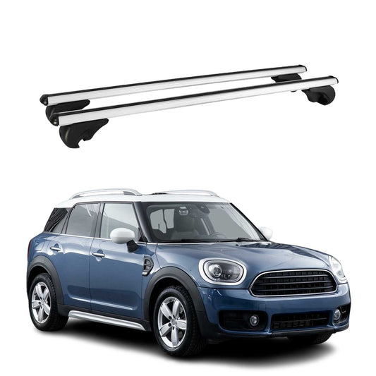 Portbagaj de plafon pentru Mini Countryman F60 2017-2023 75kg gri aluminiu, 2 piese