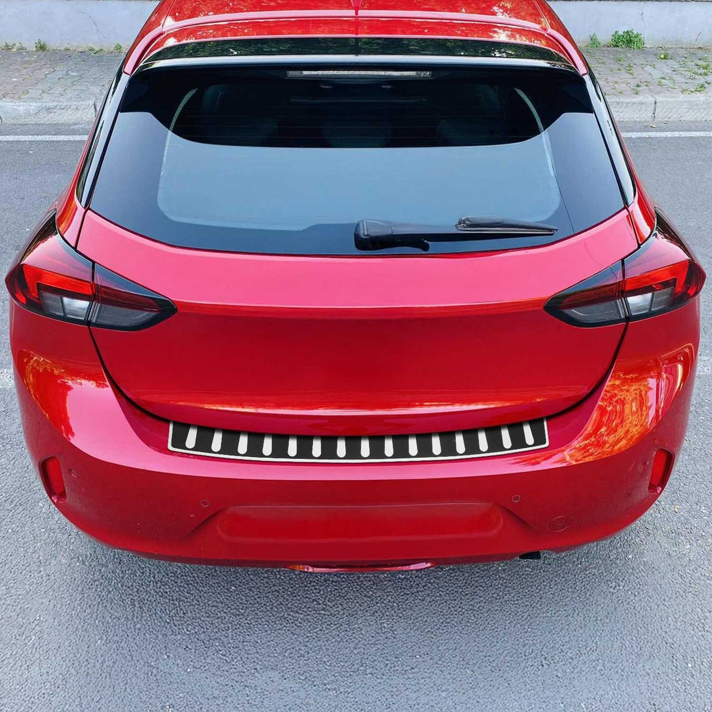 Ladekantenschutz Stoßstange für Opel Corsa F 2023-2025 Edelstahl Kohlefaser