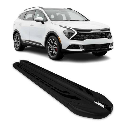 Trittbretter Seitenschweller Seitenbretter für Kia Sportage 2021-25 Alu Schwarz