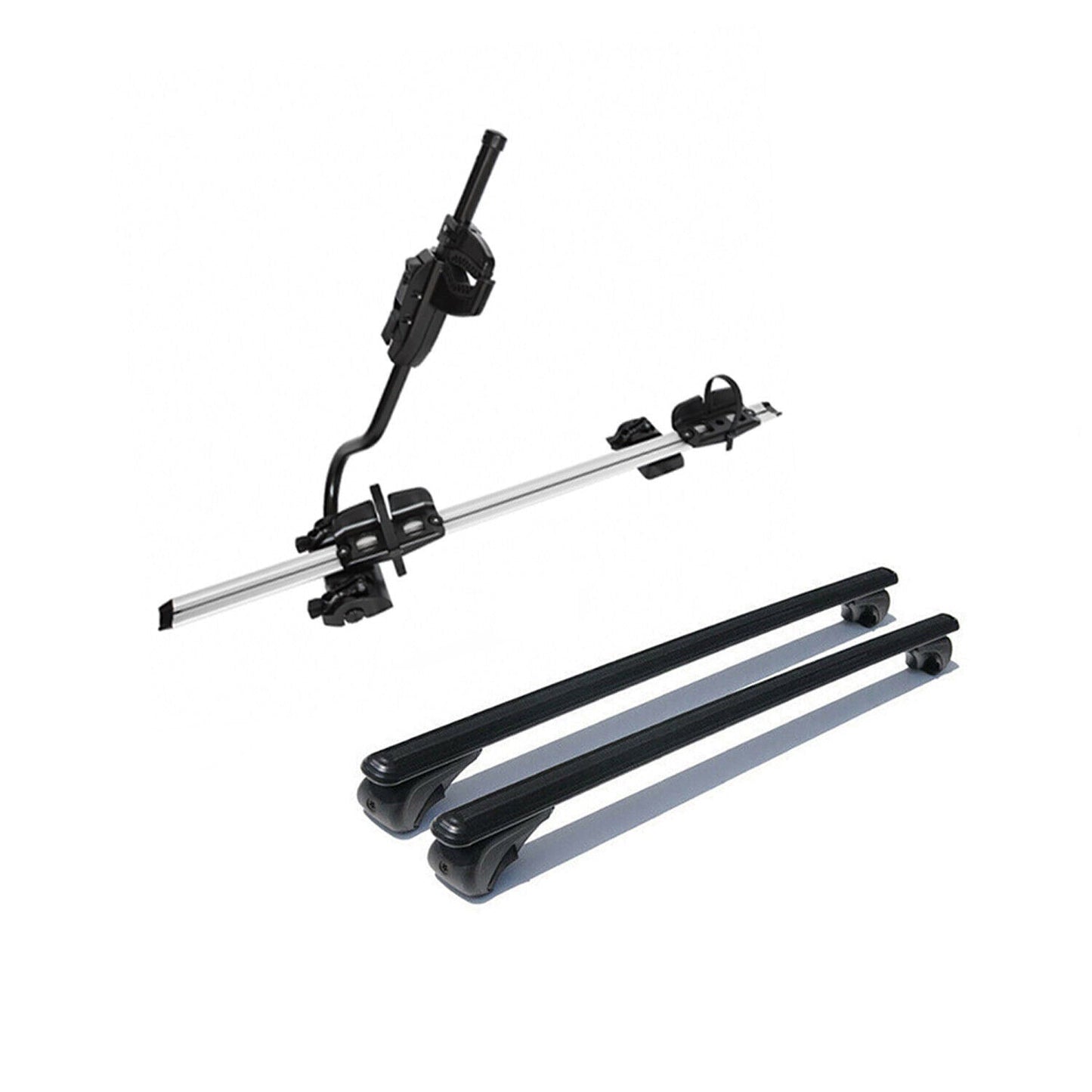 Dachträger + Fahrradträger Satz für Skoda Karoq 2017-2025 Aluminium Schwarz 3tlg