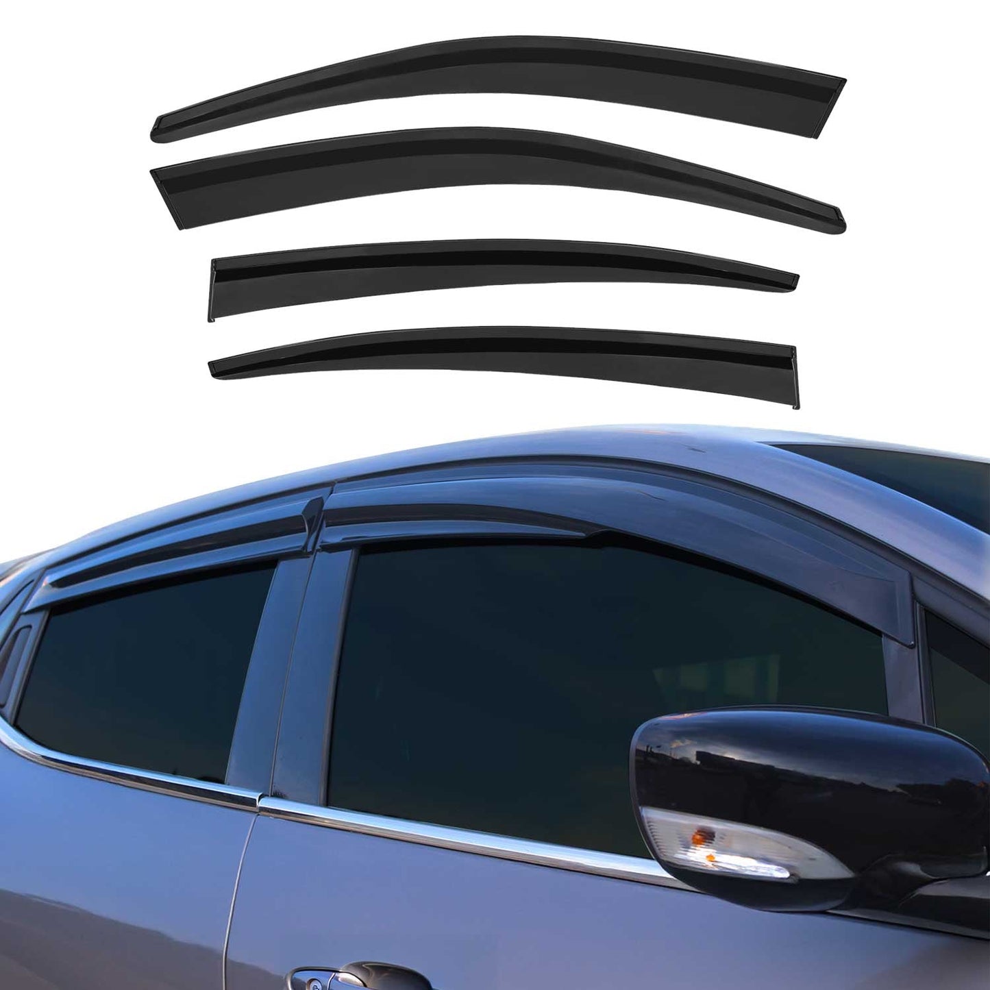 4x Windabweiser Regenabweiser für Fiat Tipo 2015-2025 Acryl Dunkel