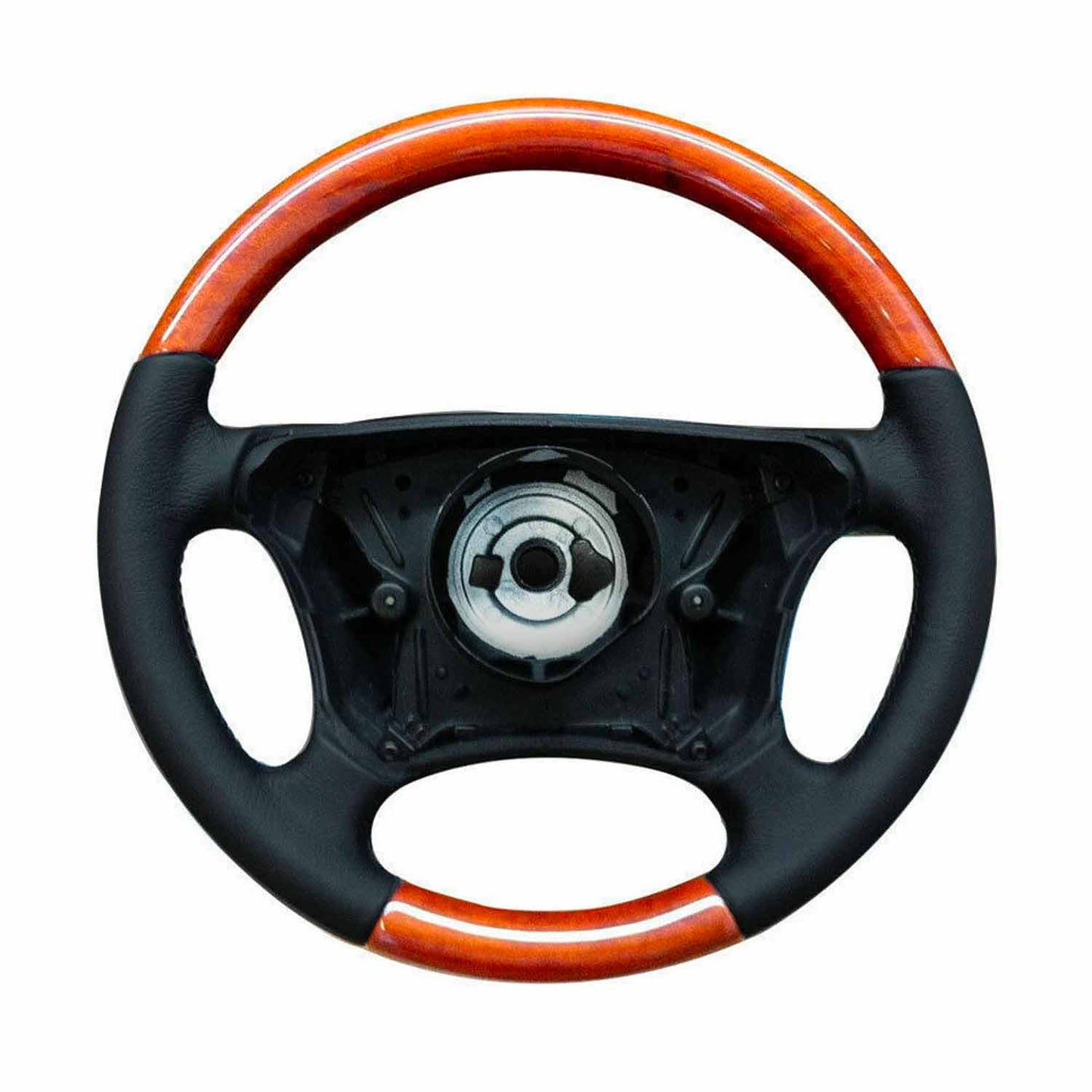 Lenkrad für Mercedes CLK C208 A208 1997-2003 Edelholz Schwarz Echtlederbezug