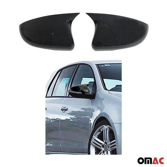 Spiegelkappen Spiegelabdeckung für VW Golf 2009-2013 ABS Schwarz Glanz 2tlg