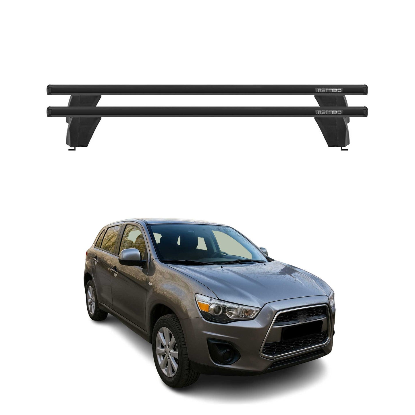 Menabo Dachträger für Mitsubishi Outlander Sport 2010-2015 75kg Alu Schwarz 2x