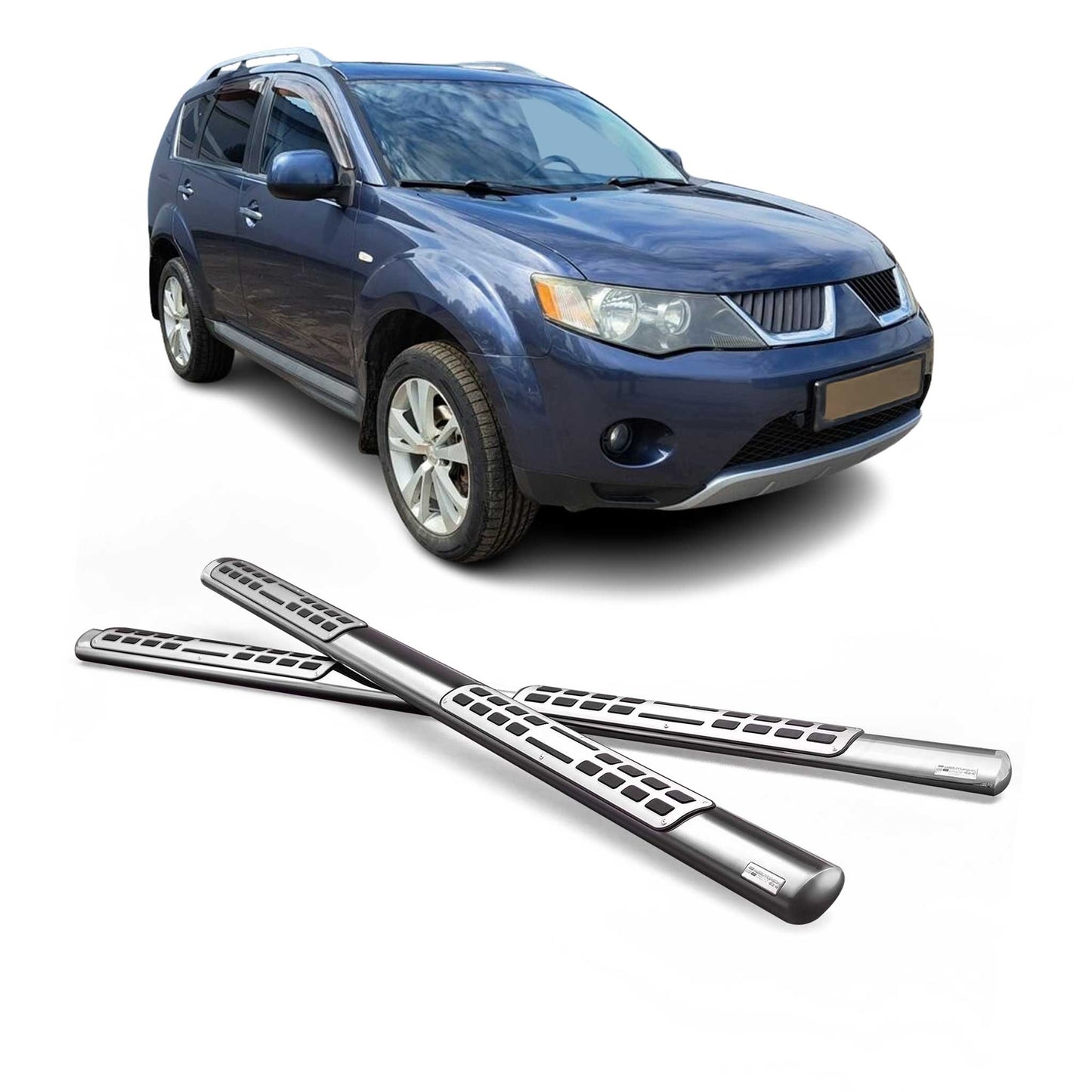 Edelstahl Seitenschweller Schwellerrohre für Mitsubishi Outlander 2007-2009 Grau