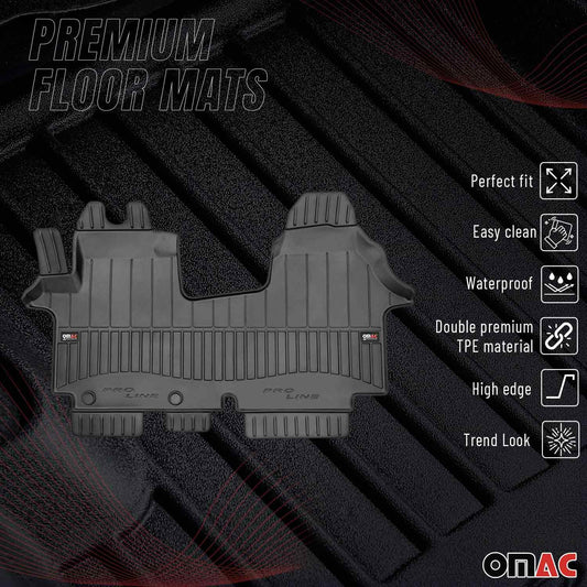 OMAC Gummi Fußmatten für Opel Vivaro 2001-2014 Premium TPE Automatten Schwarz 1x