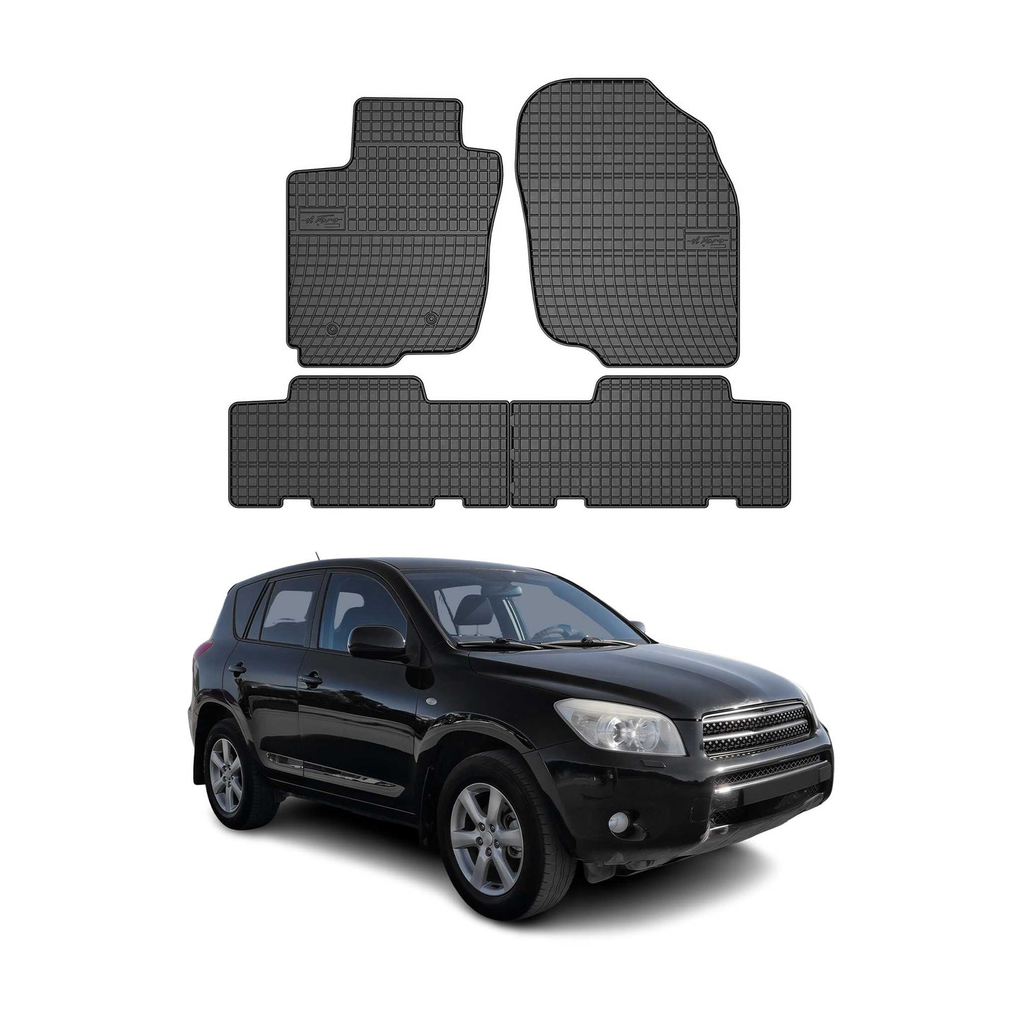 OMAC Gummi Fußmatten für Toyota RAV4 2005-2012 Automatten Gummi Schwarz 4tlg