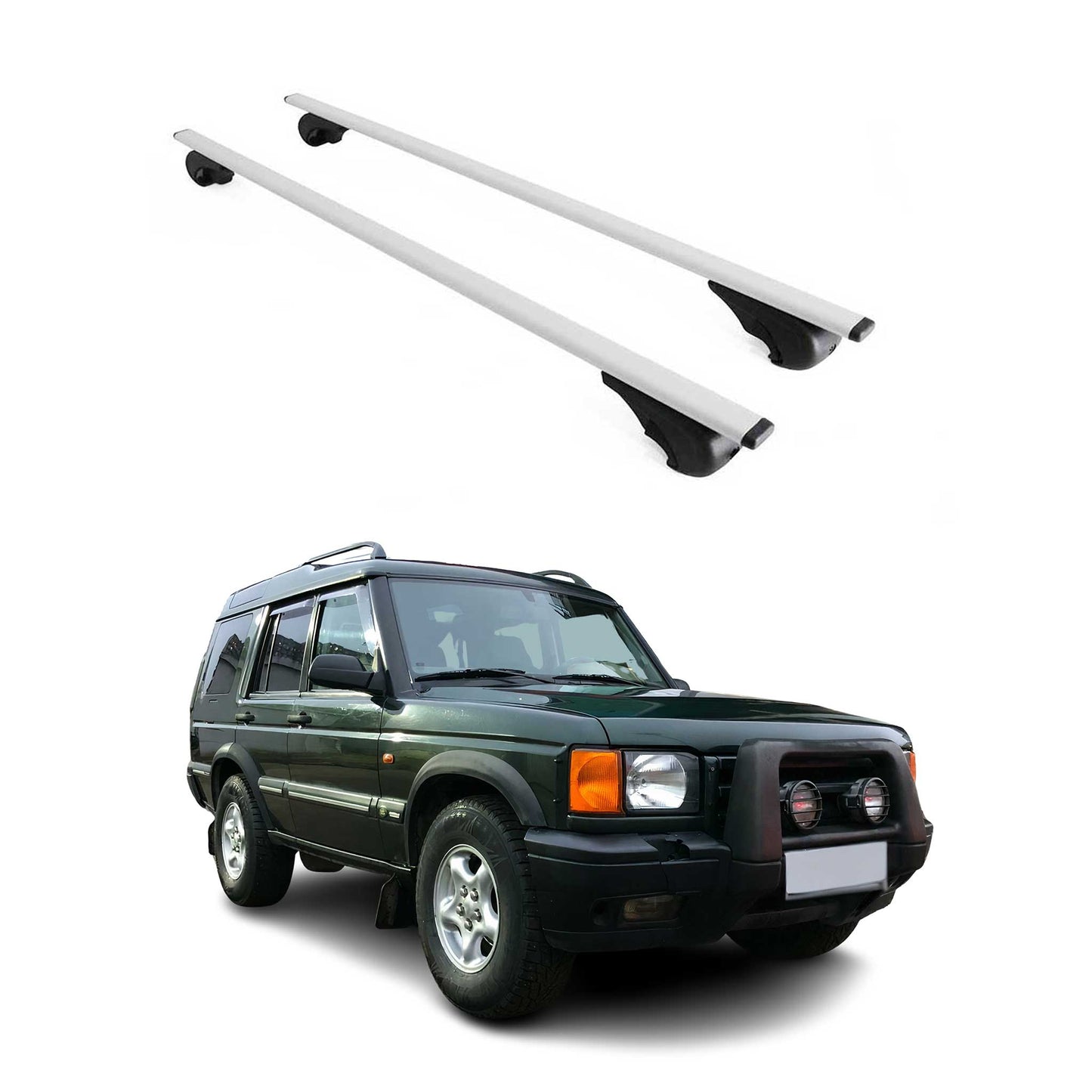 Portbagaj de plafon pentru Land Rover Discovery II 1998-2004 75kg gri metalizat 2x