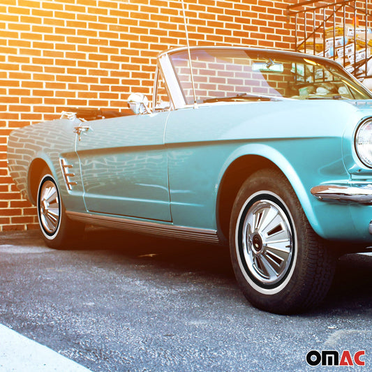 4x inele cu flanc alb, anvelope cu flanc alb, 14 inch, alb-negru, cauciuc natural, tuning auto