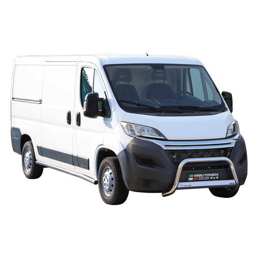 Bară de protecție/buffer față din oțel inoxidabil pentru Citroen Jumper 2014-2025, gri, Ø 63 mm